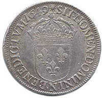 Экю 1649 серебро, Людовик XIII