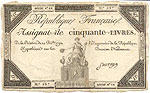 Ассигнат 50 ливров 1792