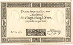 Ассигнат 25 ливров. 1793